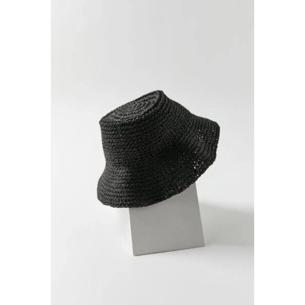 Urban Outfitters Women's Straw Bucket Hat - Black - OSFM NWOT